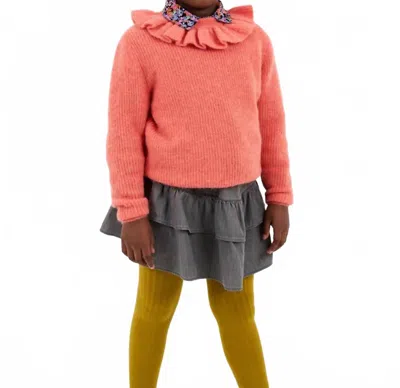 Repose Ams Kids' Poet Ruffle Skirt In Washed Grey In Orange
