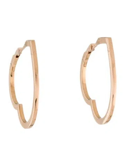 Pre-owned Repossi 18k Antifer Heart Large Hoop Earrings In Multi