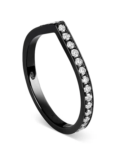 Repossi 18k Black Gold Antifer Diamond V Shape Ring