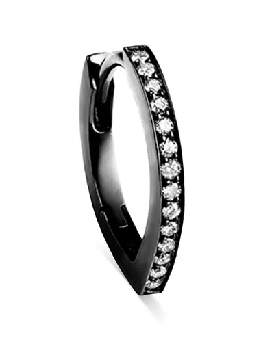 Repossi 18k Gold Antifer Diamond V Shape Single Hoop Earring In Black