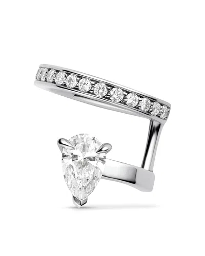 Repossi 18k Gold Serti Sur Vide Diamond Pear & Round Right Side Ear Cuff In Neutral