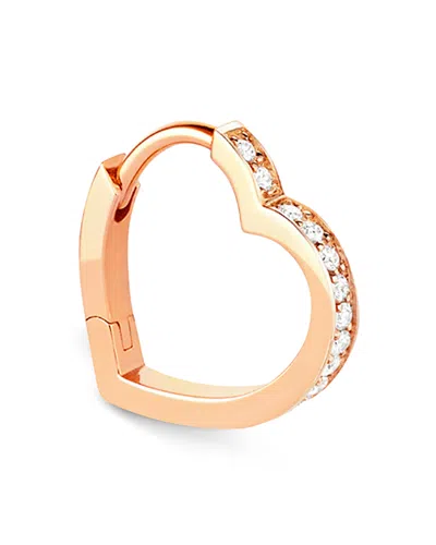 Repossi 18k Rose Gold Antifer Diamond Heart Single Hoop Earring
