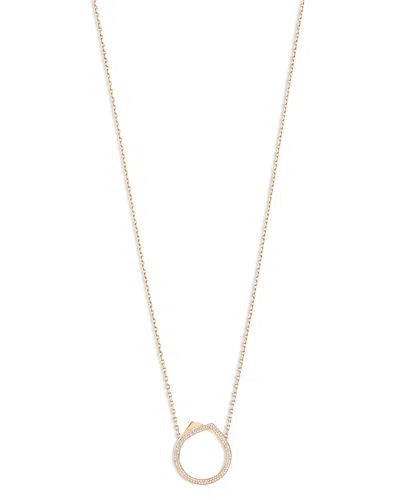 Repossi 18k Rose Gold Antifer Diamond Pave Ring Long Pendant Necklace, 31.4-33.4 In Pattern