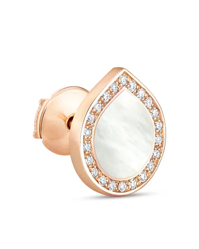 Repossi 18k Rose Gold Antifer Malachite & Diamond Halo Single Stud Earring