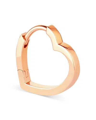 Repossi 18k Rose Gold Antifer Polished Heart Single Hoop Earring