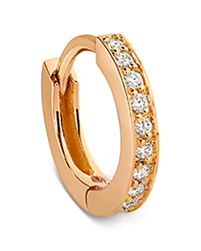 Repossi 18k Rose Gold Berbere Diamond Mini Huggie Single Hoop Earring In Metallic