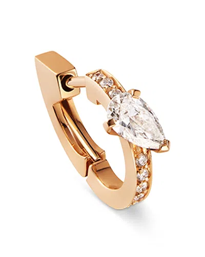 Repossi 18k Rose Gold Serti Sur Vide Diamond Pear & Round Harvest Single Hoop Earring In Metallic