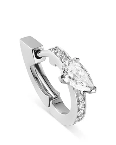 Repossi 18k Rose Gold Serti Sur Vide Diamond Pear & Round Harvest Single Hoop Earring In Pink