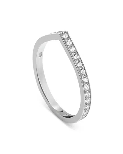 Repossi 18k White Gold Antifer Diamond V Shaped Band In Pink