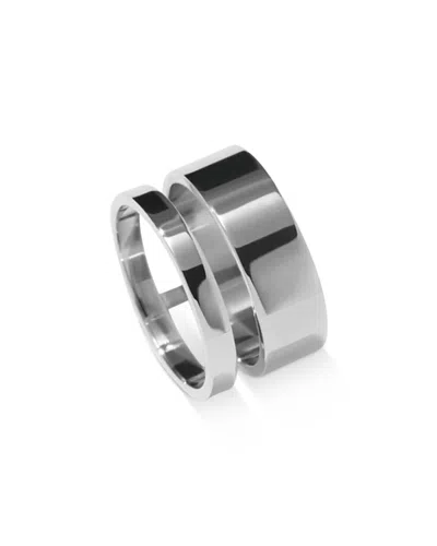 Repossi 18k White Gold Berbere Polished Double Ring In Silver