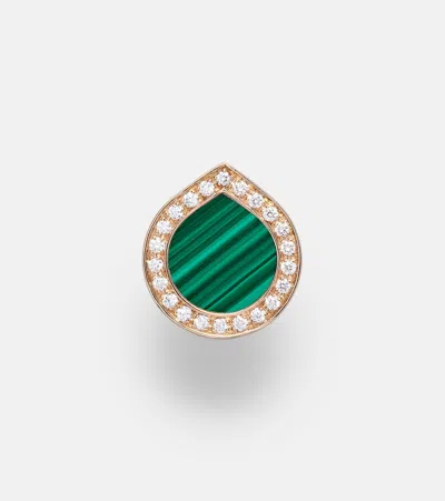 Repossi 18kt Rose Gold Single Earring With Malachite And Diamonds