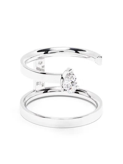 Repossi 18kt White Gold Serti Sur Vide Diamond Ring