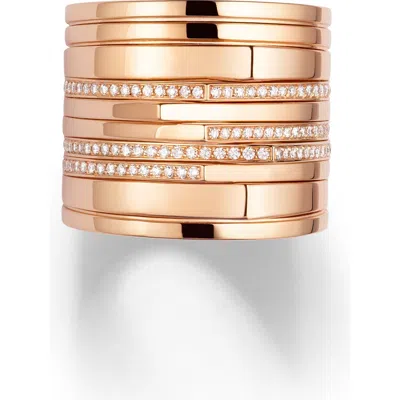 Repossi Antifer 10-row 18k Rose Gold & Diamond Ring