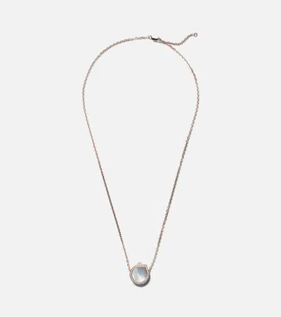 Repossi Antifer 18kt Rose Gold Necklace With Mother Of Pearl And Diamonds In Metallic
