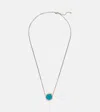 Repossi Antifer 18kt Rose Gold Pendant Necklace With Turquoise And Diamonds In Gold