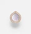 Repossi Antifer 18kt Rose Gold Single Earring With Gemstones In Gold