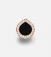 Repossi Antifer 18kt Rose Gold Single Earring With Onyx And Diamonds In Multicoloured