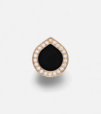 Repossi Antifer 18kt Rose Gold Single Earring With Onyx And Diamonds