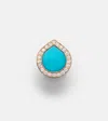Repossi Antifer 18kt Rose Gold Single Earring With Turquoise And Diamonds In Gold