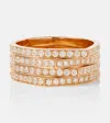 REPOSSI ANTIFER 4 ROWS 18KT ROSE GOLD RING WITH DIAMONDS