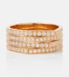 Repossi Antifer 4 Rows 18kt Rose Gold Ring With Diamonds In Pink