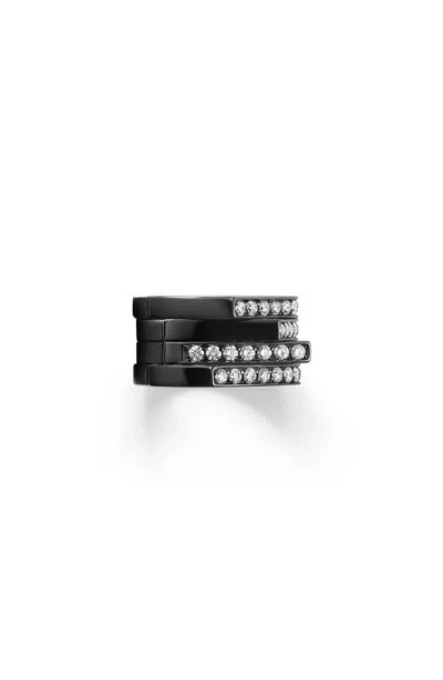 Repossi Antifer Diamond Ear Cuff In Black