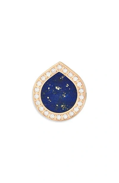 REPOSSI REPOSSI ANTIFER LAPIS LAZULI & DIAMOND PAVÉ STUD EARRING