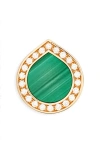 Repossi Antifer Malachite & Diamond Pavé Stud Earring In Green