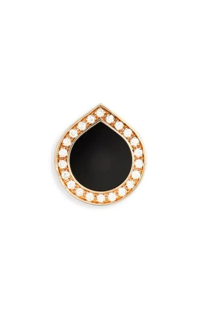 REPOSSI REPOSSI ANTIFER ONYX & DIAMOND PAVÉ STUD EARRING