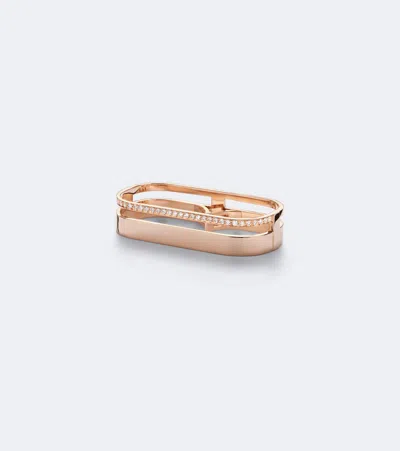 Repossi Berbere 18kt Rose Gold Double Ring With Diamonds