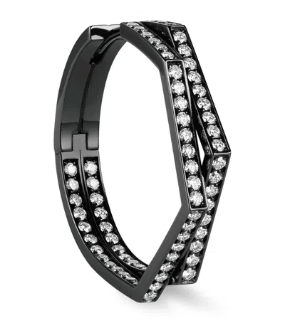 Repossi Black Gold And Diamond Antifer Hoop Earrings