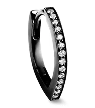 Repossi Black Gold And Diamond Antifer Single Hoop Earring
