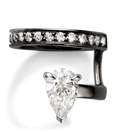 Repossi Black Gold And Diamond Serti Sur Vide Ear Cuff