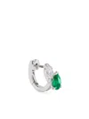 REPOSSI 18KT WHITE GOLD SERTI SUR VIDE DIAMOND AND EMERALD SINGLE EARRING