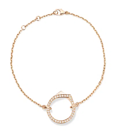 Repossi Pink Gold And Diamond Antifer Bracelet In Rose Gold