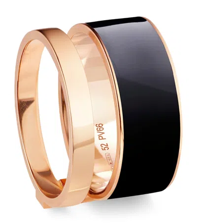Repossi Pink Gold And Enamel Berbere Ring In Rose Gold