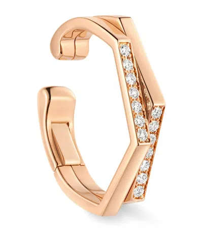 Repossi Rose Gold And Diamond Antifer 2-row Ear Cuff
