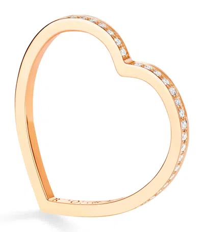 Repossi Rose Gold And Diamond Antifer Heart Ring
