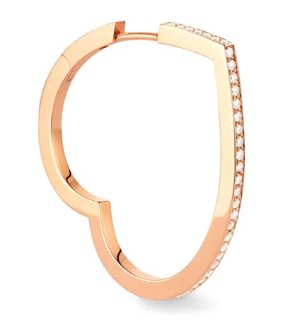 Repossi Rose Gold And Diamond Antifer Single Hoop Earring