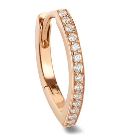 Repossi Rose Gold And Diamond Antifer Single Hoop Earring