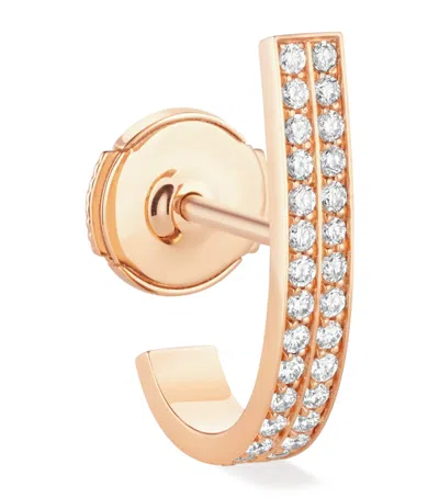 Repossi Rose Gold And Diamond Berbere Single Hoop Earring