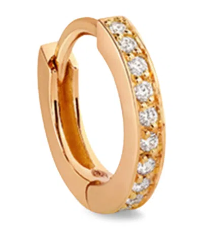 Repossi Rose Gold And Diamond Berbere Single Hoop Earring