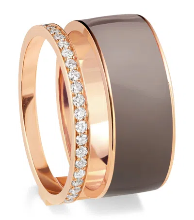 Repossi Rose Gold And Diamond Lacquer Berbere Ring