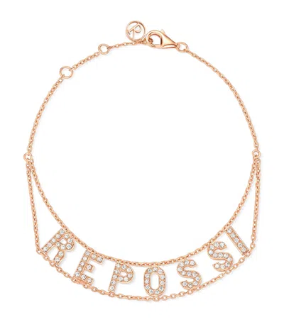 Repossi Rose Gold And Diamond  Chain Bracelet