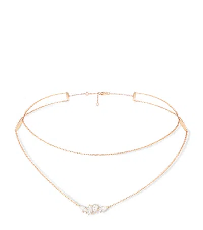 Repossi Rose Gold And Diamond Serti Sur Vide Pendant Necklace