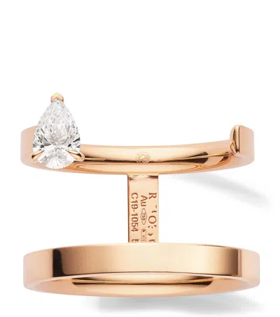 Repossi Rose Gold And Diamond Serti Sur Vide Ring
