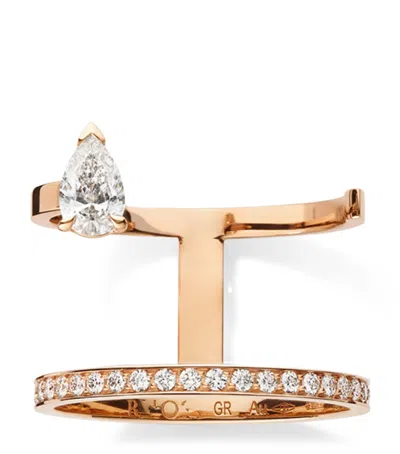 Repossi Rose Gold And Diamond Serti Sur Vide Ring