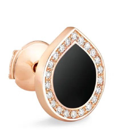 Repossi Rose Gold And Onyx Antifer Single Earring