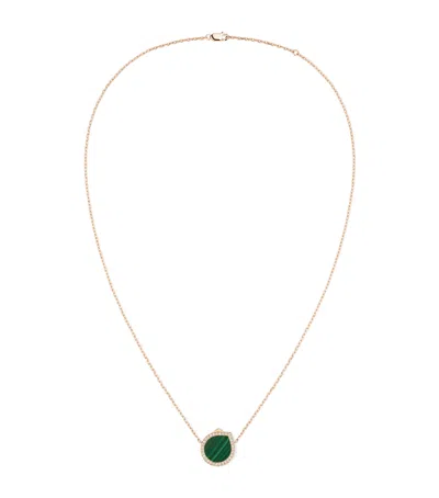 Repossi Rose Gold, Diamond And Malachite Antifer Pendant Necklace