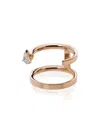 Repossi 18k Rose Gold Serti Sur Vide Two Row Diamond Ring In Rose Gold